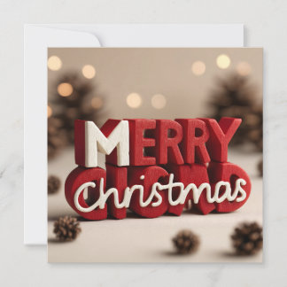 3D Rendered Red and White Merry Christmas Text
