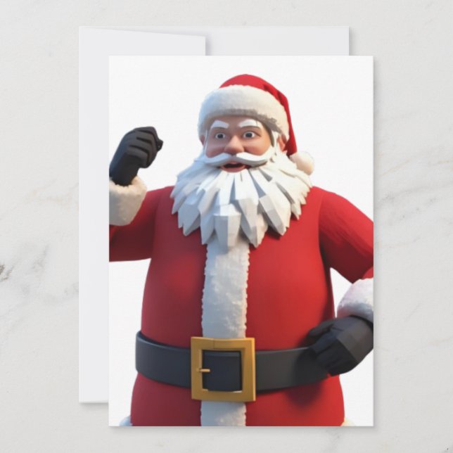 3D Santa Claus Christmas Greeting Card – Festive H (Frente)