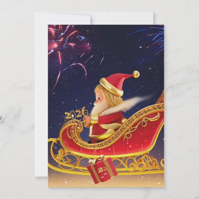 3D Santa Claus Christmas Greeting Card – Festive H (Frente)