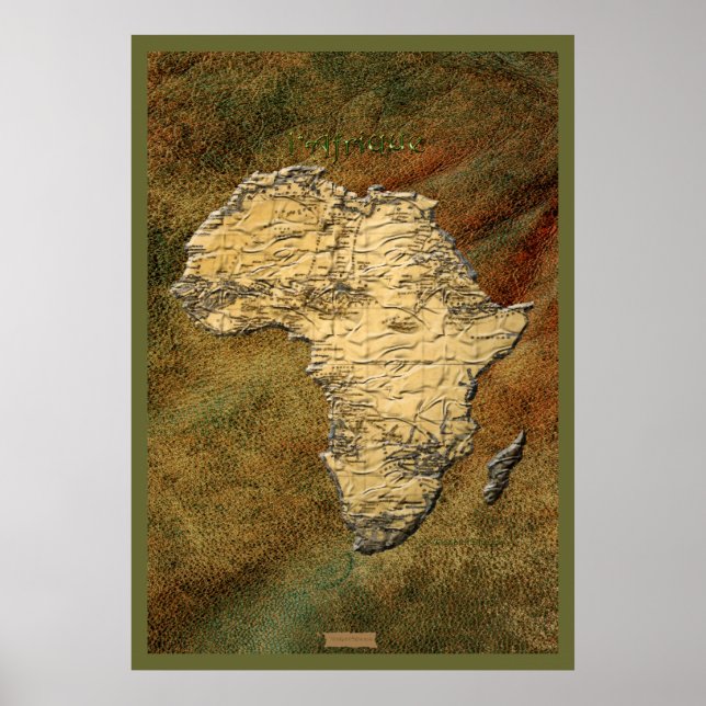 3D - ver África - Mapear Poster de Arte (Frente)