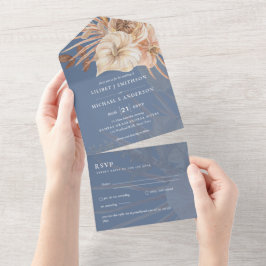 3in1 BOHO Pampas Grass Terracotta Weding RSVP