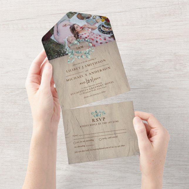 3in1 RSVP de Casamento de FOTO de Coração de Madei (Tearaway)