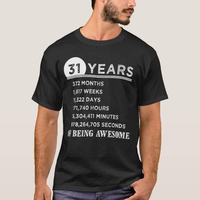 3ø Camisa do aniversário 31 anos de presentes (Frente)