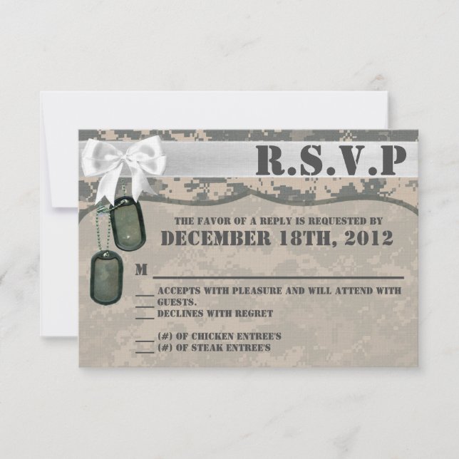 3x5 R.S.V.P. Placa de resposta ARMY ACU Camo Camo  (Frente)