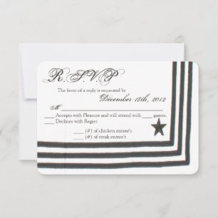 3x5 R.S.V.P. Placa de Resposta Branca de Marinho d