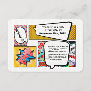 3x5 R.S.V.P. Placa de Resposta em quadrinhos Pop A