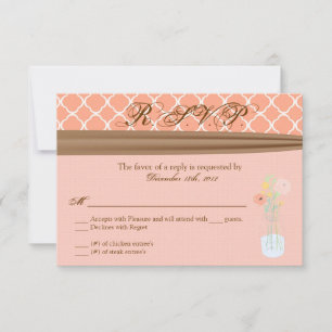 3x5 R.S.V.P. Placa de Resposta Flores de Mason Jar