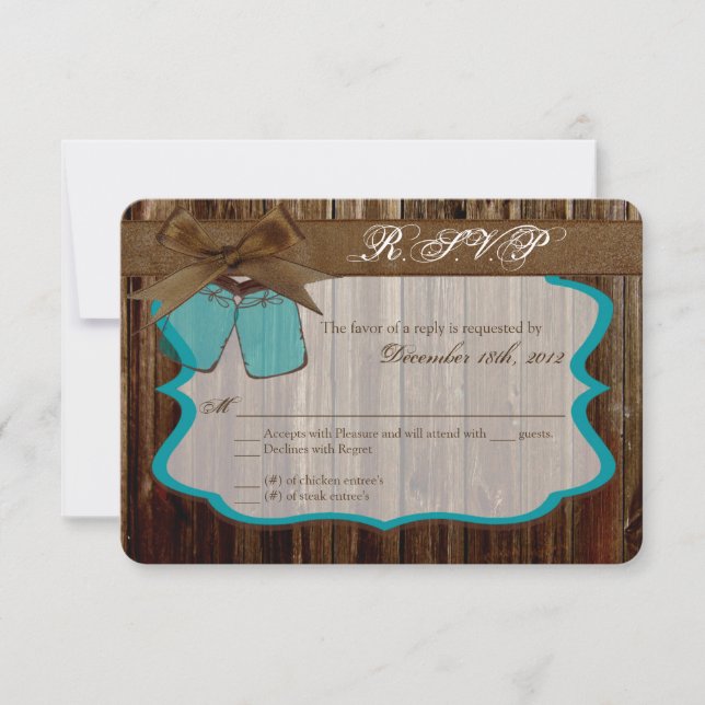 3x5 R.S.V.P. Placa de Resposta Iniciais Mason Jar  (Frente)