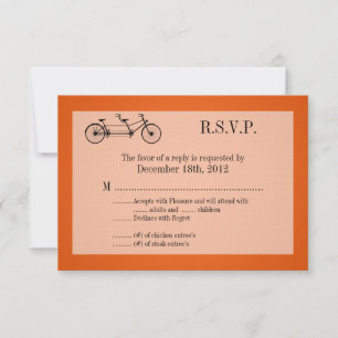 3x5 R.S.V.P. Placa de Resposta Laranja Bike Dupla