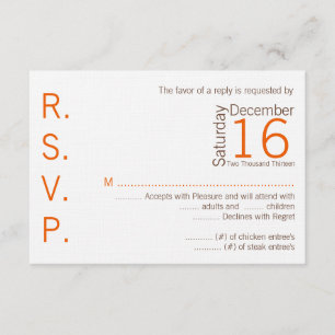 3x5 R.S.V.P. Placa de Resposta Laranja Castanho