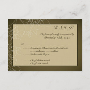 3x5 R.S.V.P. Placa de resposta outono Floral Marro
