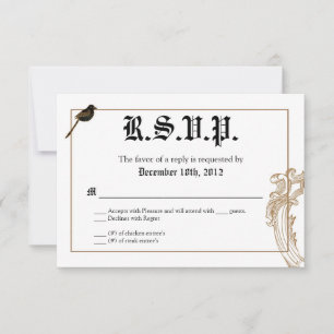 3x5 R.S.V.P. Placa de Resposta Pigeon Pigeon Pigeo