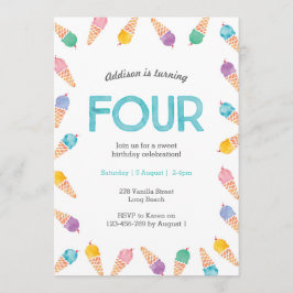 4ª festa de aniversário | Convite para Sorvete arc