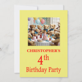 4ª Festa de Ursos de Teddy Convite de festas de An