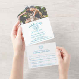4º aniversário de casamento de topázio azul RSVP f