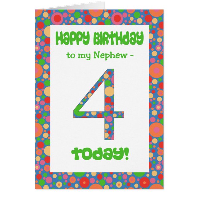 4º Cartão de Aniversário para Sobrinho, Brilho e B (Frente)