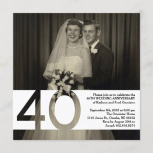 40º aniversário de casamento Convite 5.25 x 5.25