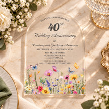 40º Aniversário de Casamento Ruby Wildflowers