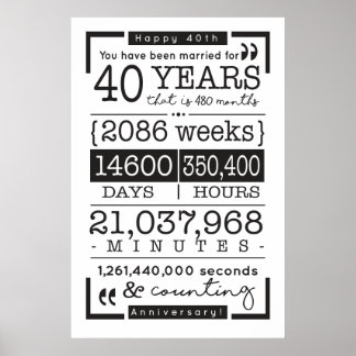 40º ANIVERSÁRIO POSTER - 40 ANOS DE AMOR