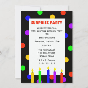 40º Pontos de Convite de aniversário surpresa