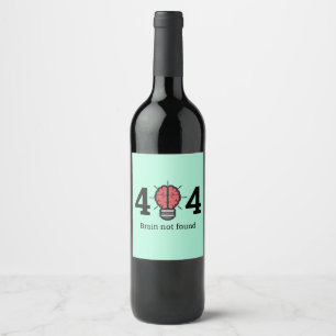 404 Cérebro Não Encontrado Etiqueta De Vinho Engra