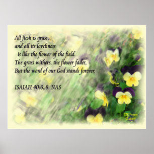 40:6 de Isaiah. .8 Poster do verso da bíblia