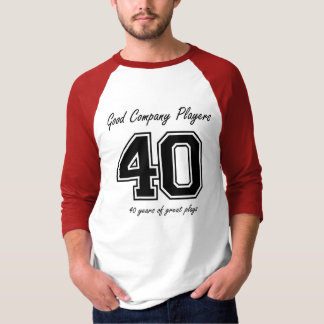 40 anos de excelente jogam o t-shirt