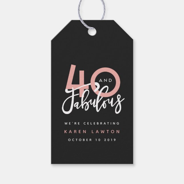 40 e etiqueta de presente fabulosa (Frente)