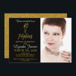 40 e Fabuloso Convite de Aniversário à Folha de Ou<br><div class="desc">40 e Fabuloso Convite de Aniversário Glamoroso de Preto e Ouro Faux. A foto neste convite pode ser atualizada,  assim como o nome,  a data e o local.</div>