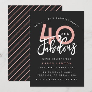 40 e fabuloso convite de aniversário surpresa