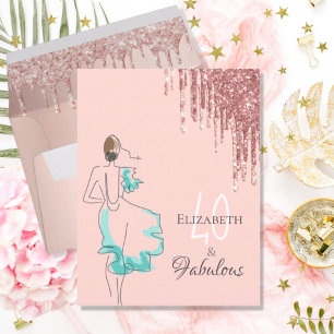 40 e fabuloso convite para rosa dourado de festa