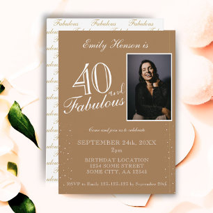 40 e Fabuloso Elegante Convite de Aniversário Foto