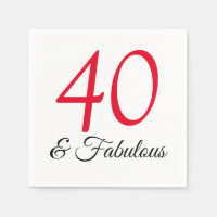 40 e frágeis guardanapos de aniversário