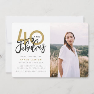 40 e um convite para fotos festas de aniversário