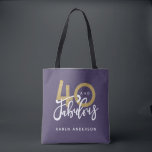 40 e uma fabulosa bolsa de ouro roxa<br><div class="desc">Celebre seu aniversário especial em estilo com este efeito roxo e ouro 40 e fabuloso design de aniversário</div>