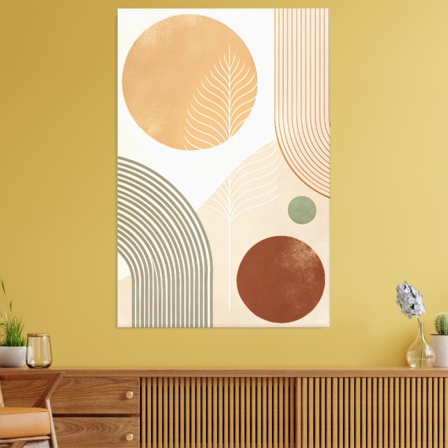 40" x 60" Boho Abstract Canvas Print Wall Art (Insitu(Sala de estar))