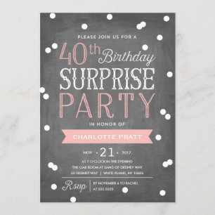 40th Aniversário do convite de festas   da