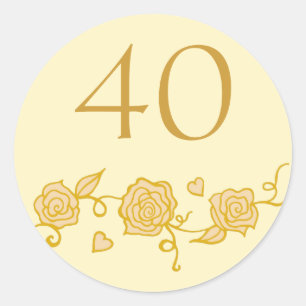 40th Etiquetas do aniversário de casamento