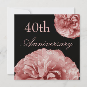 40th Rosas do ROSA PASTEL do convite do