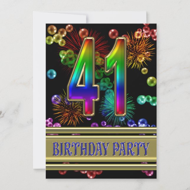 41 Convite de aniversário com bolhas (Frente)