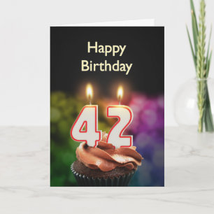 42º Cartão de aniversário com Velas