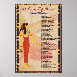 42 Leis de Ma'at - Poster de Afirmações Positivas