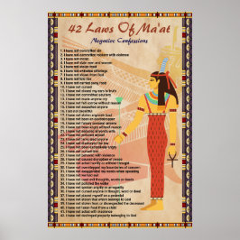 42 Leis do Mãe'at - Poster de Confissões Negativas