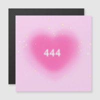 444 Número Anjo Estético Coração Rosa Moderno