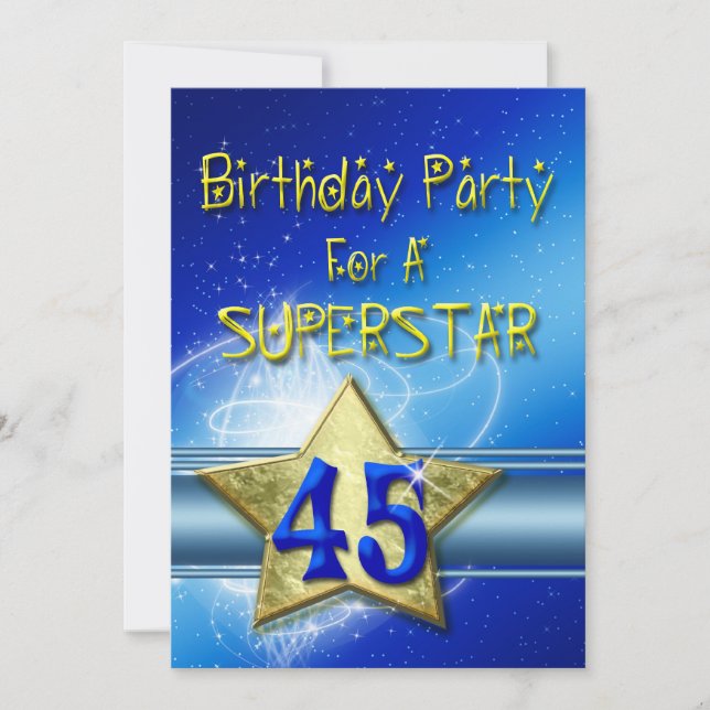 45º Convite de aniversário para uma Superstar. (Frente)