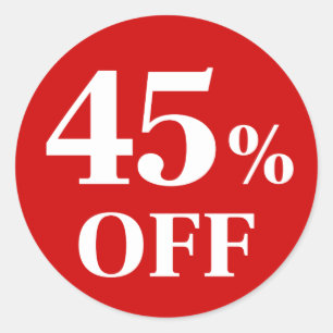 45% OFF Adesivo Redondo Clássico de Fundo Vermelho