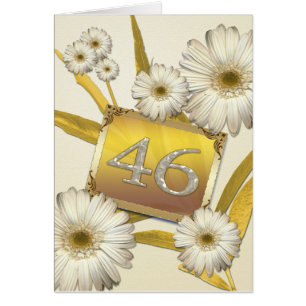 46º Cartão de aniversário com margaridas.