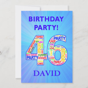 46º Convite de aniversário Adicionar um Nome
