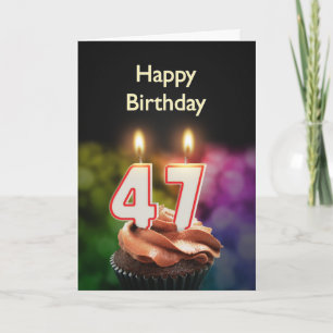 47º Cartão de aniversário com Velas