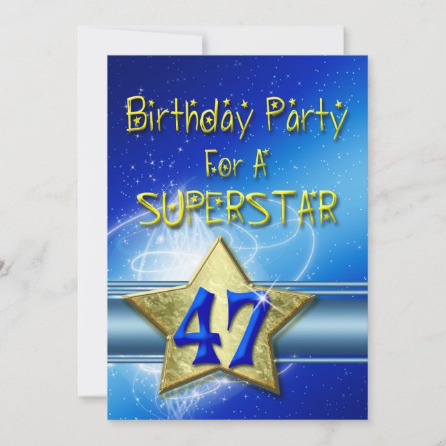47º Convite de aniversário para uma Superstar. (Frente)